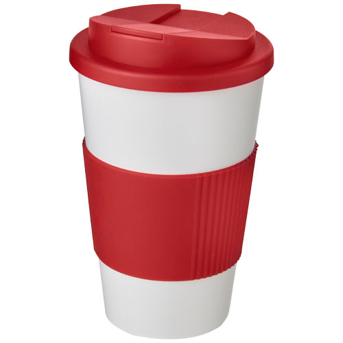 Gobelet isolant promotionnel avec grip 350ml Americano® Blanc / Rouge